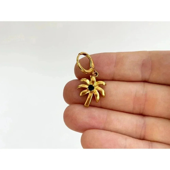 90's Gold Toned Palm Tree Vintage Californian Retro Pendant | Charm - Picture 4 of 8